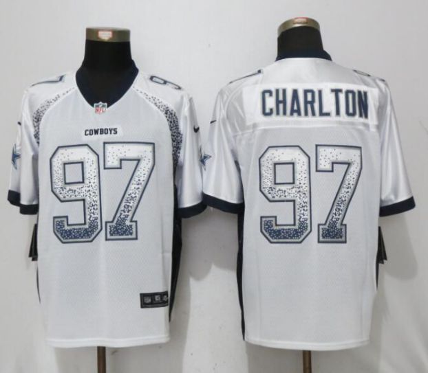 Men Dallas cowboys 97 Charlton White Drift Fashion Nike Elite NFL Jerseys